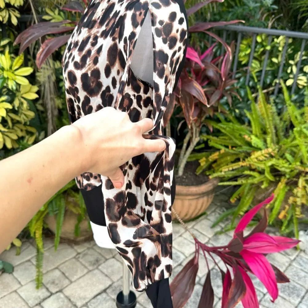 Bebe Surplice Leopard Bodysuit - Picture 4 of 10